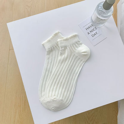 Plain Ribbed Sheer Ankle Socks