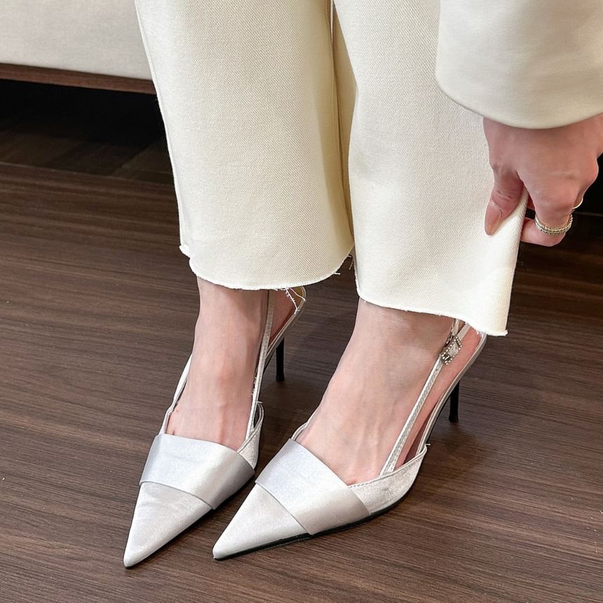 Stiletto Pointed Slingback Heel Sandals Toe