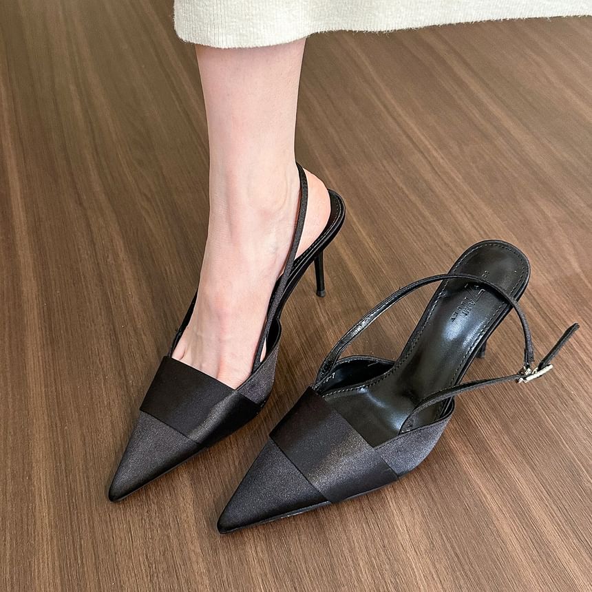 Stiletto Pointed Slingback Heel Sandals Toe