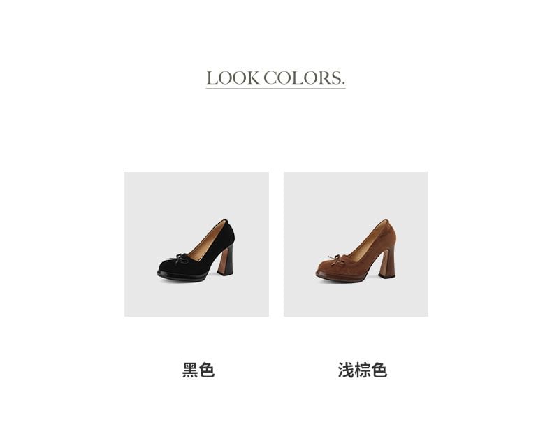 Bow Pumps Heel Chunky