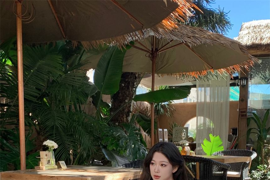 Strap Dress Midi Plain Pleated Spaghetti