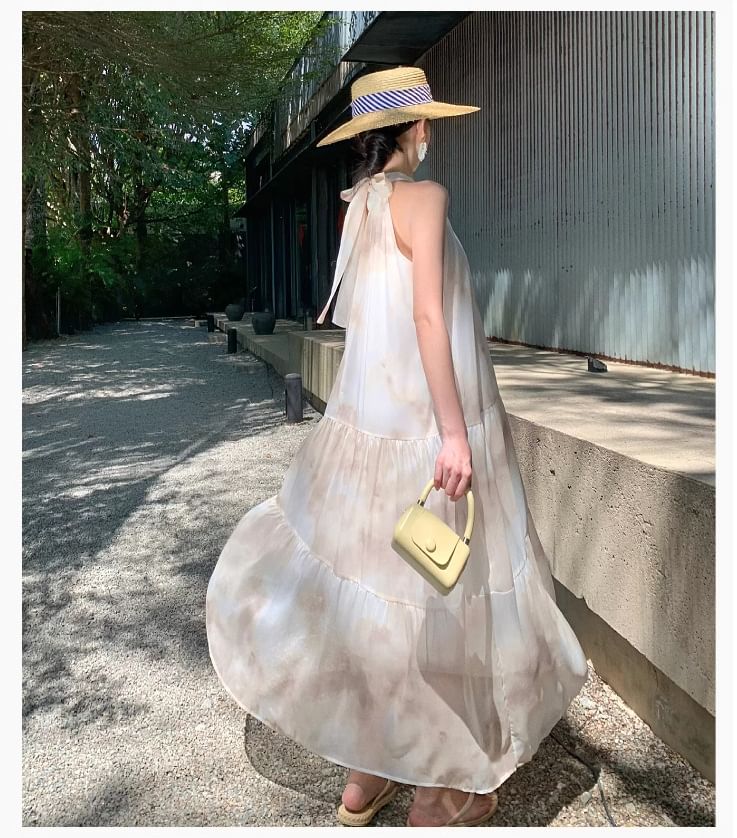 Dress A-Line Sleeveless Maxi Floral