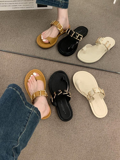 Buckled Toe Loop Sandals