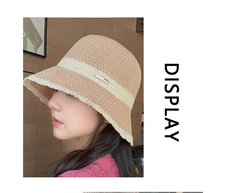 Woven Bucket Contrast Trim Hat