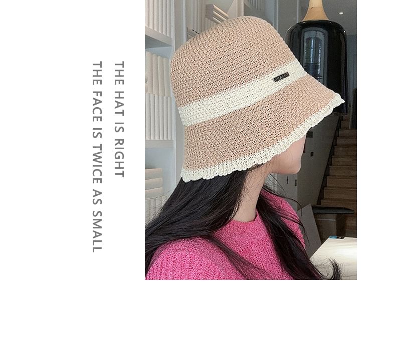 Woven Bucket Contrast Trim Hat