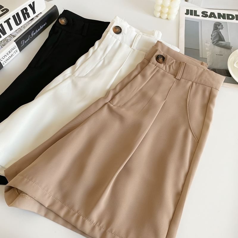 High Waist Plain Shorts