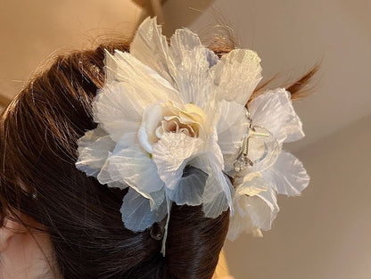 Floral Mesh Hair Clamp