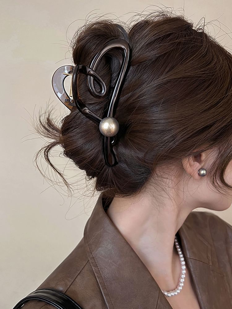 Hair Claw Faux Pearl Heart