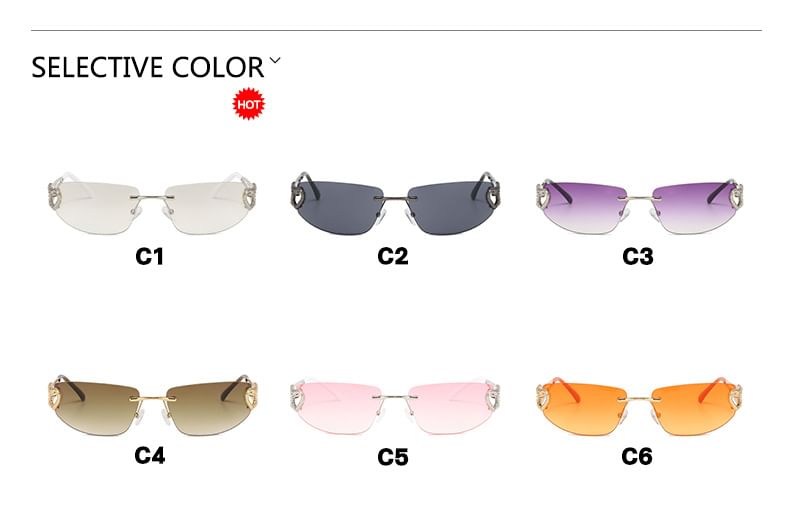 Heart Rimless Sunglasses