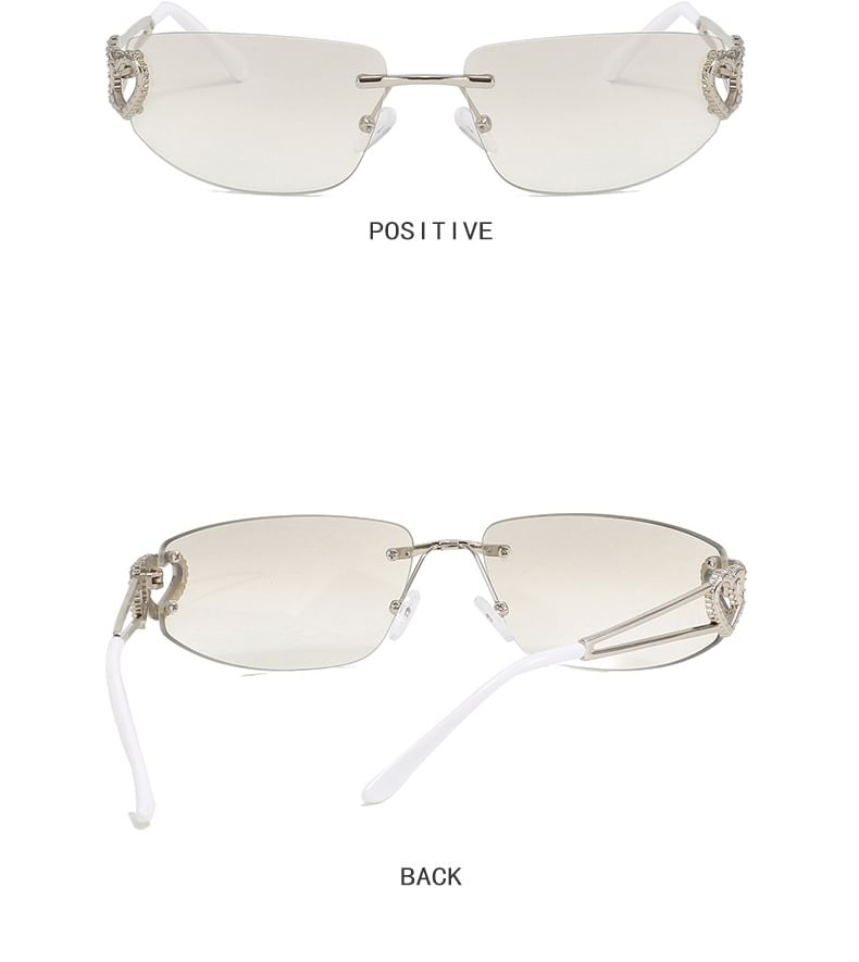 Heart Rimless Sunglasses