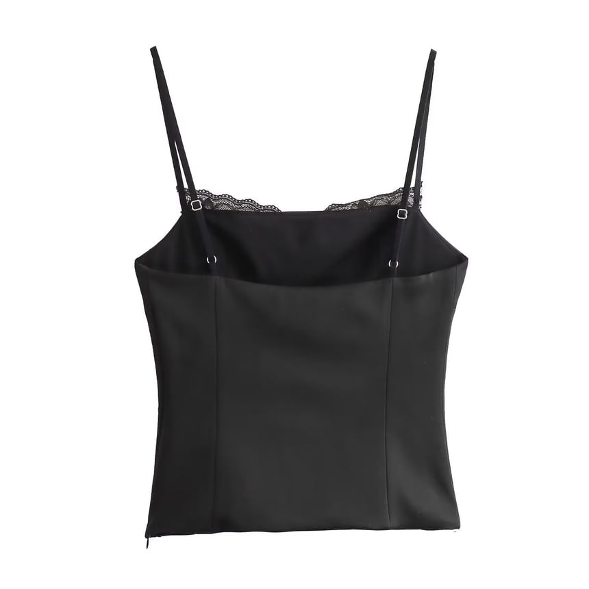 Scoop-Neck Lace-Trim Camisole Top