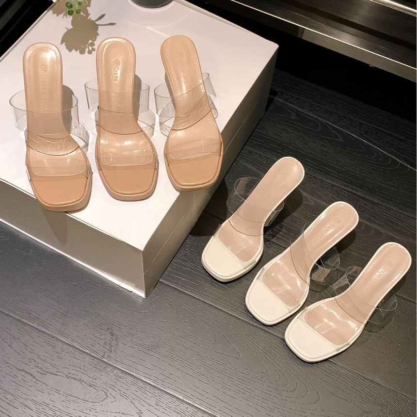 Platform Chunky Heel Slide Sandals