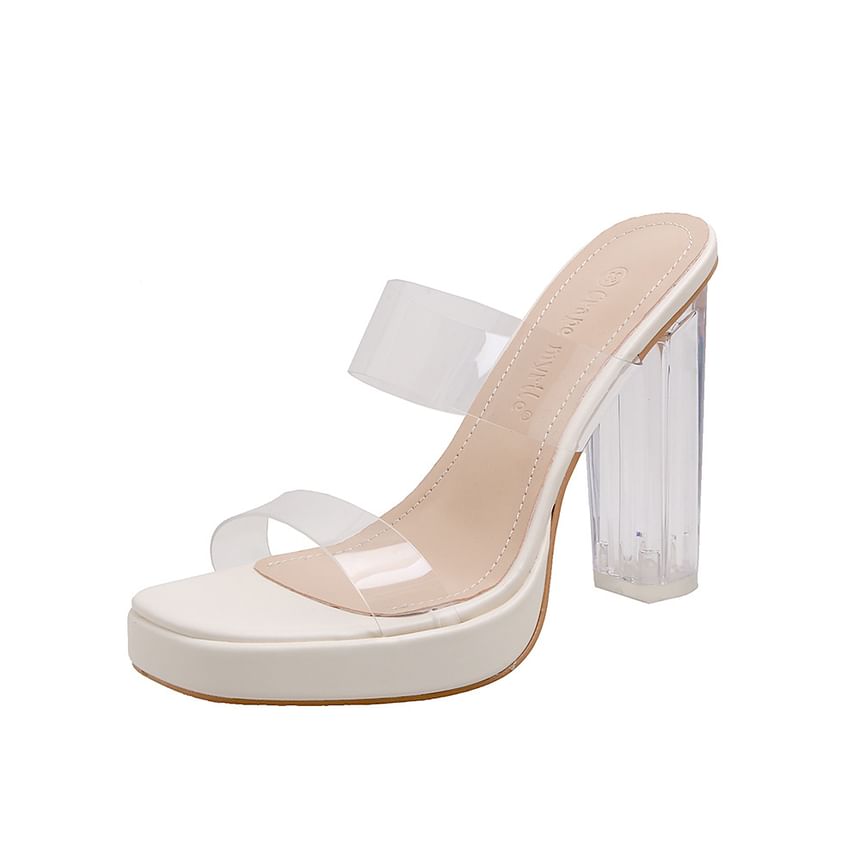 Platform Chunky Heel Slide Sandals