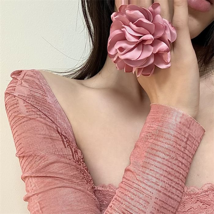 Fabric Ring Floral Open