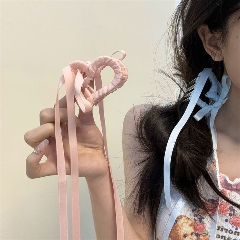 Hair Ribbon Heart Clamp