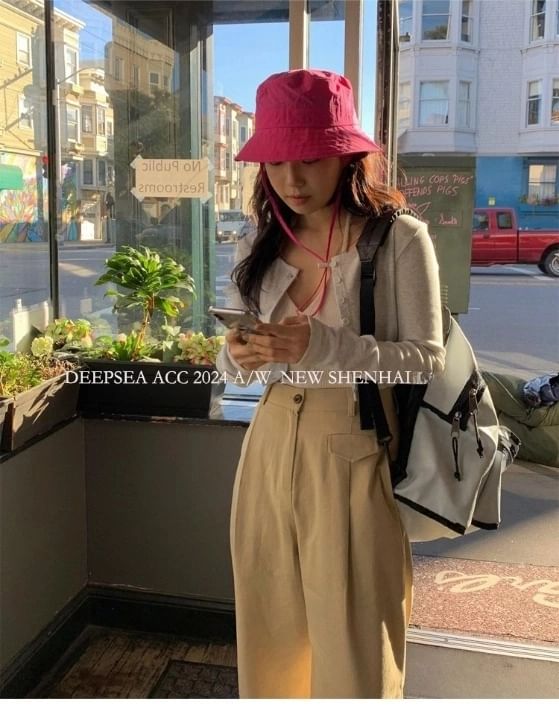 Plain Drawstring Hat Bucket