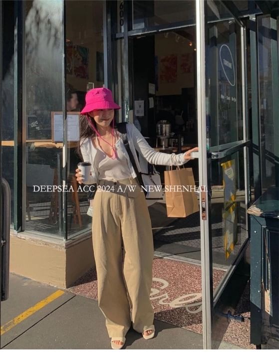 Plain Drawstring Hat Bucket