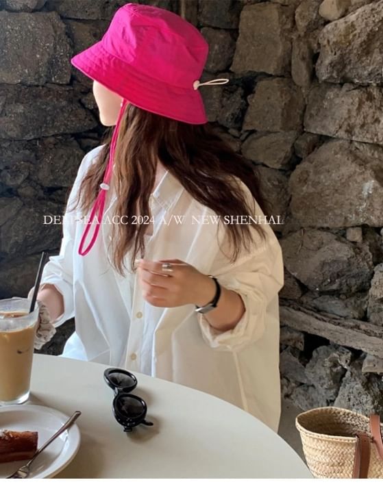 Plain Drawstring Hat Bucket