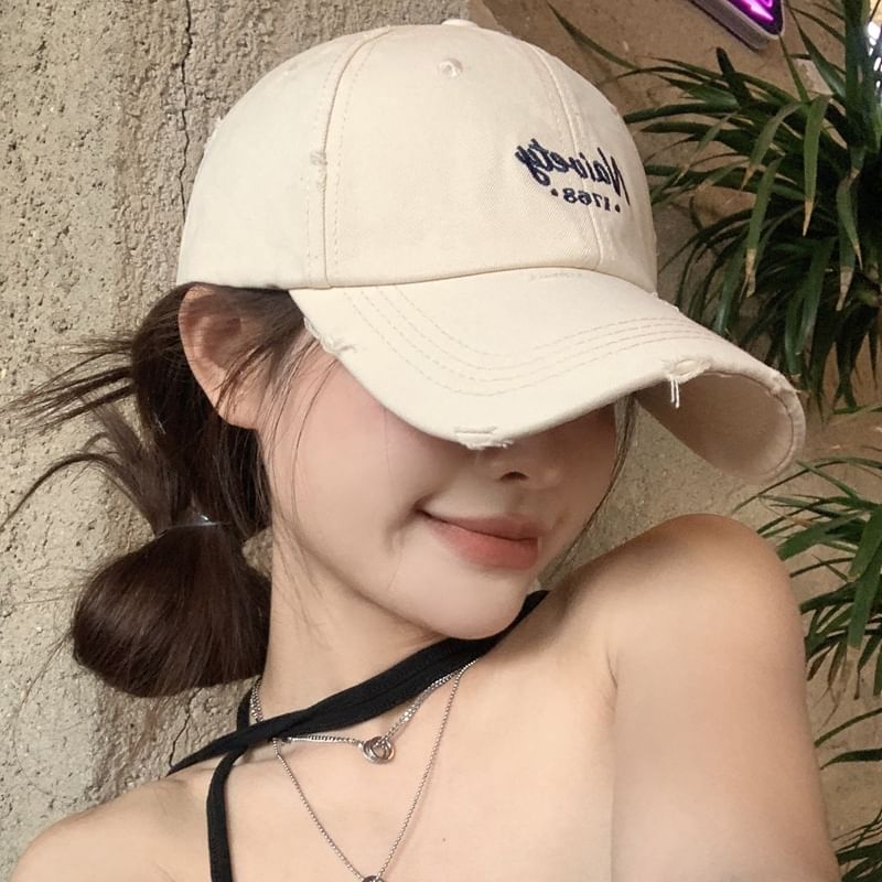 Embroidered Lettering Baseball Cap