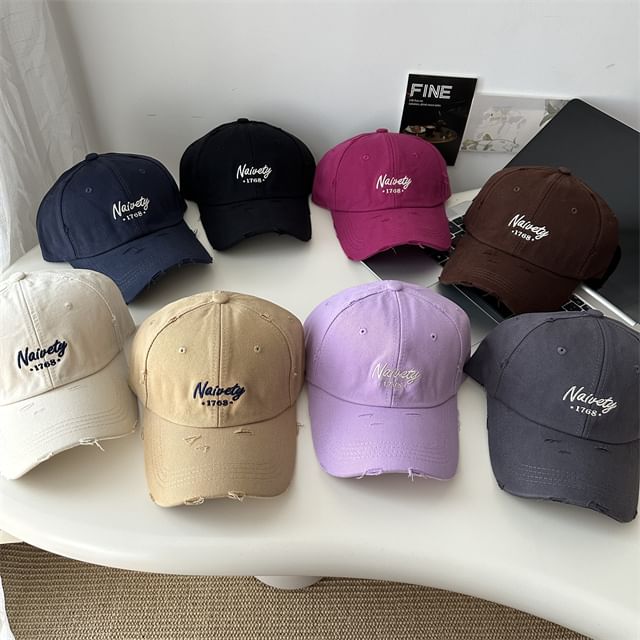 Embroidered Lettering Baseball Cap