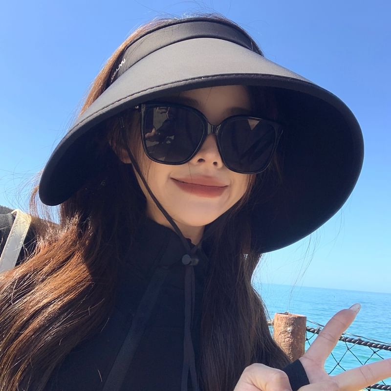 Lettering Sun Brim Wide Hat