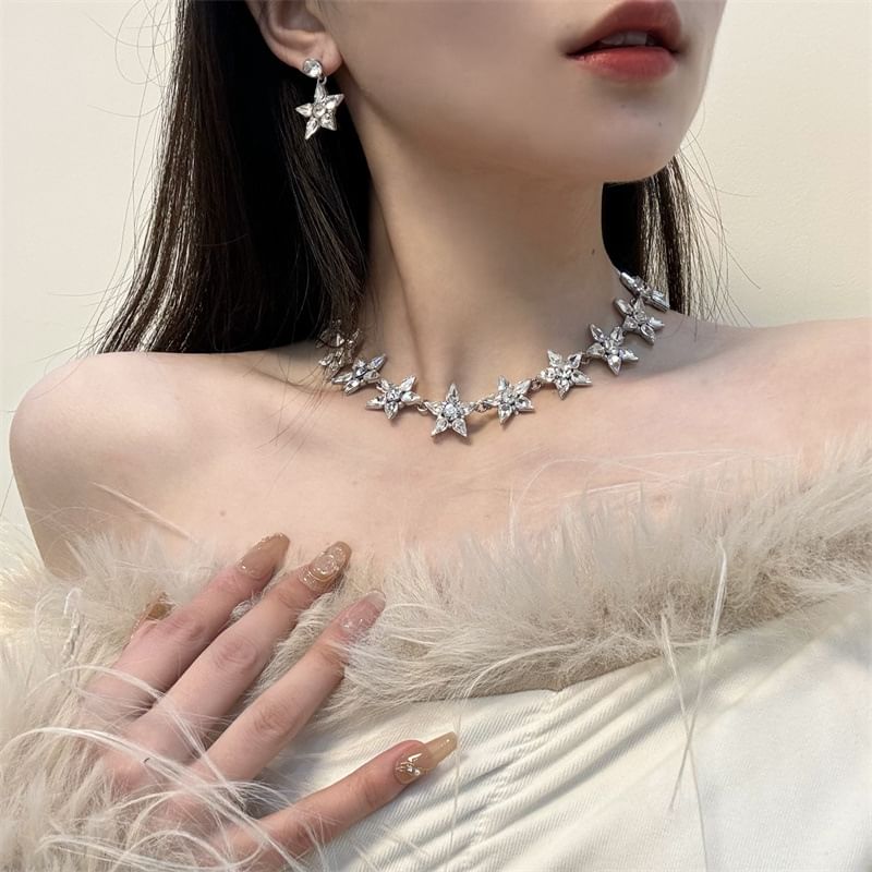 / Drop Necklace Star Earring