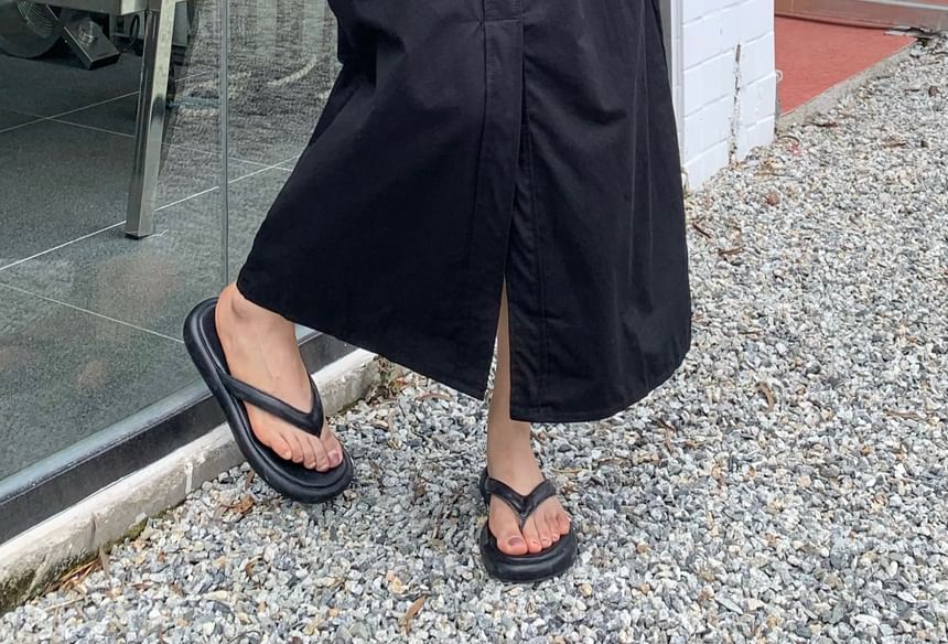 Front-Slit Maxi A-Line Skirt with High Rise