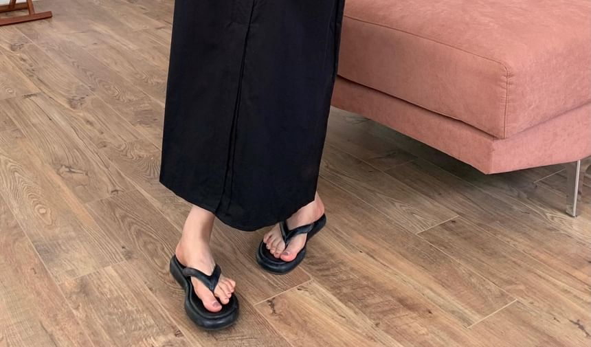 Front-Slit Maxi A-Line Skirt with High Rise