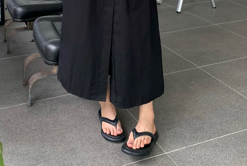 Front-Slit Maxi A-Line Skirt with High Rise