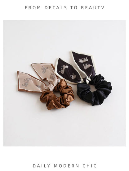 Horse Print Bow Scrunchie