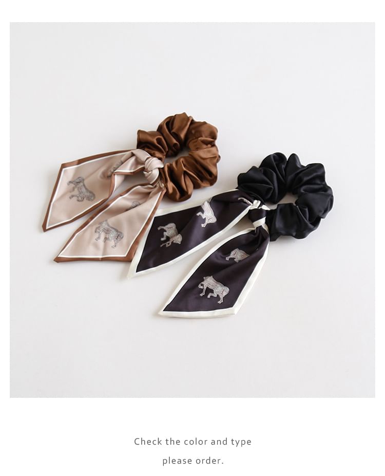 Horse Print Bow Scrunchie