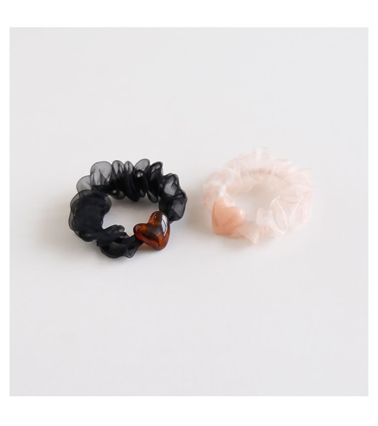 Heart Mesh Scrunchie