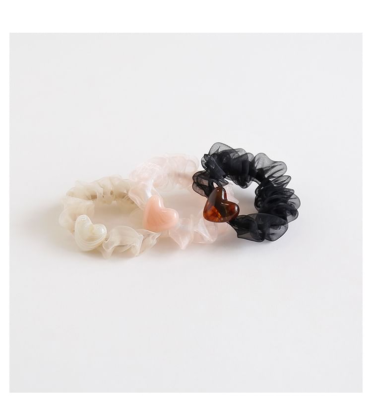 Heart Mesh Scrunchie