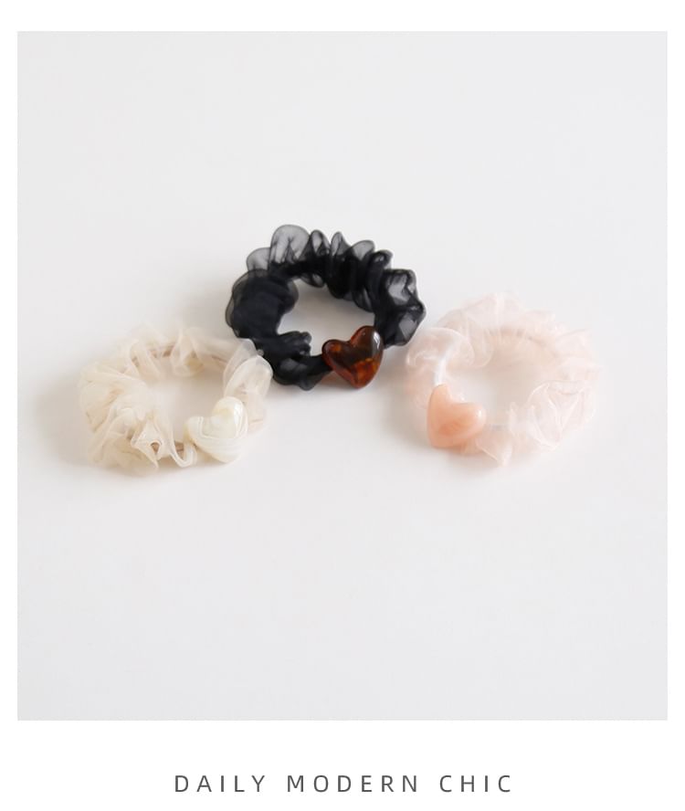 Heart Mesh Scrunchie