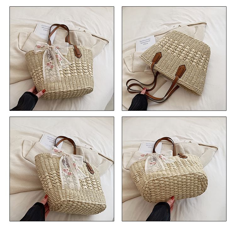 Set: Woven Tote Bag + Scarf