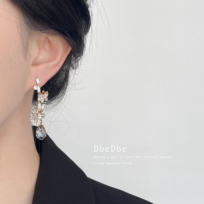 Dangle Alloy Earring Butterfly Rhinestone