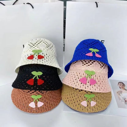 Floral Embroidered Woven Bucket Hat