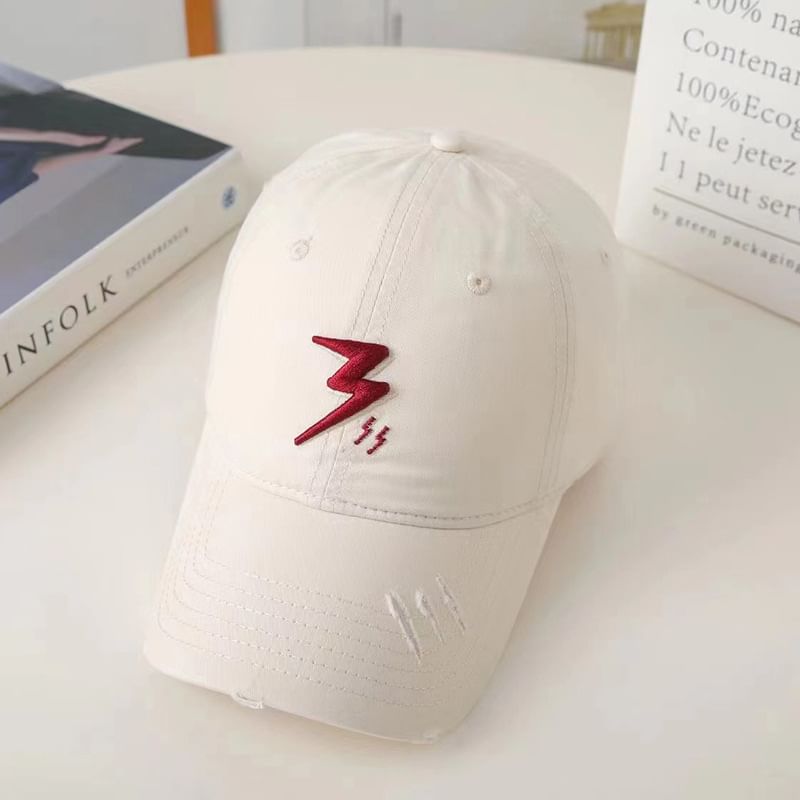 Embroidered Lightning Baseball Cap
