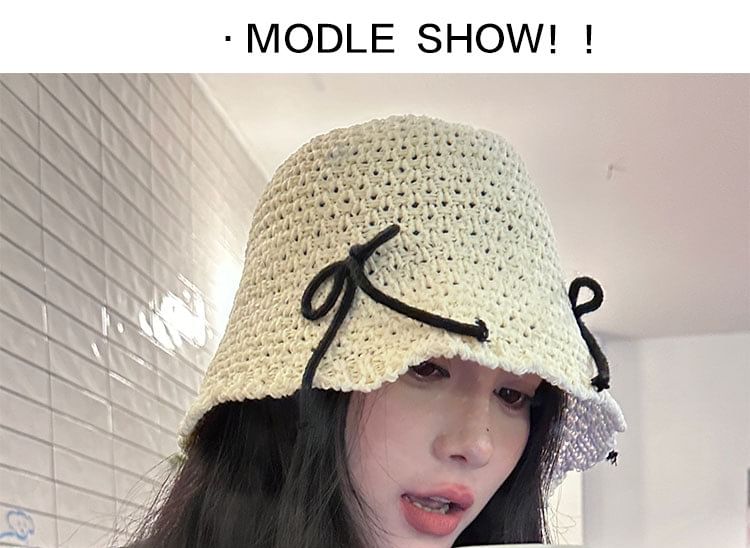 Woven Hat Bow Bucket