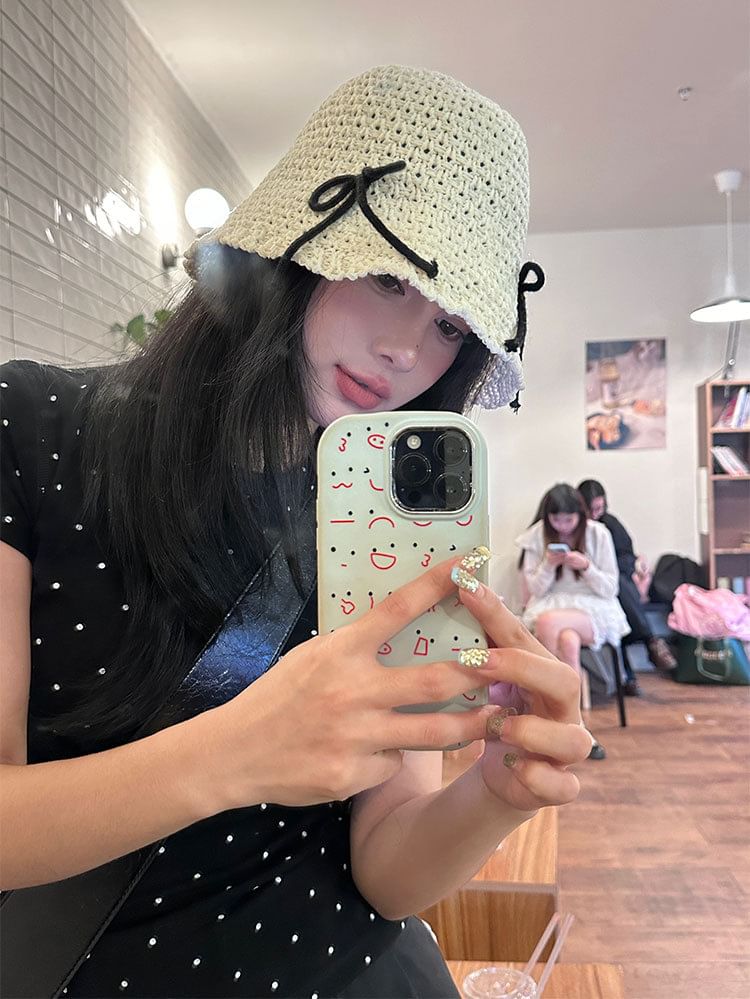 Woven Hat Bow Bucket
