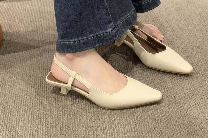 Slingback Sandals Heel Pointy Low