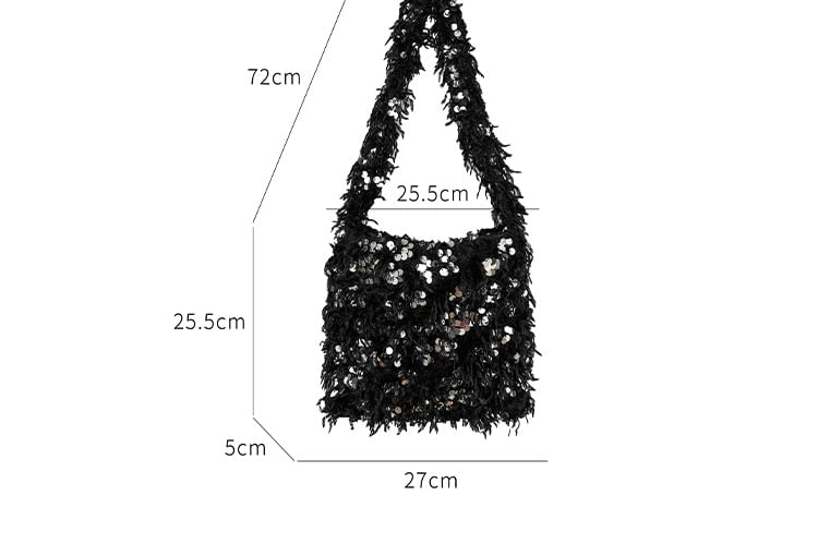 Sequin Fringed Crossbody Bag