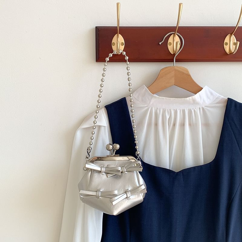 Crossbody Faux Bag Bow Leather