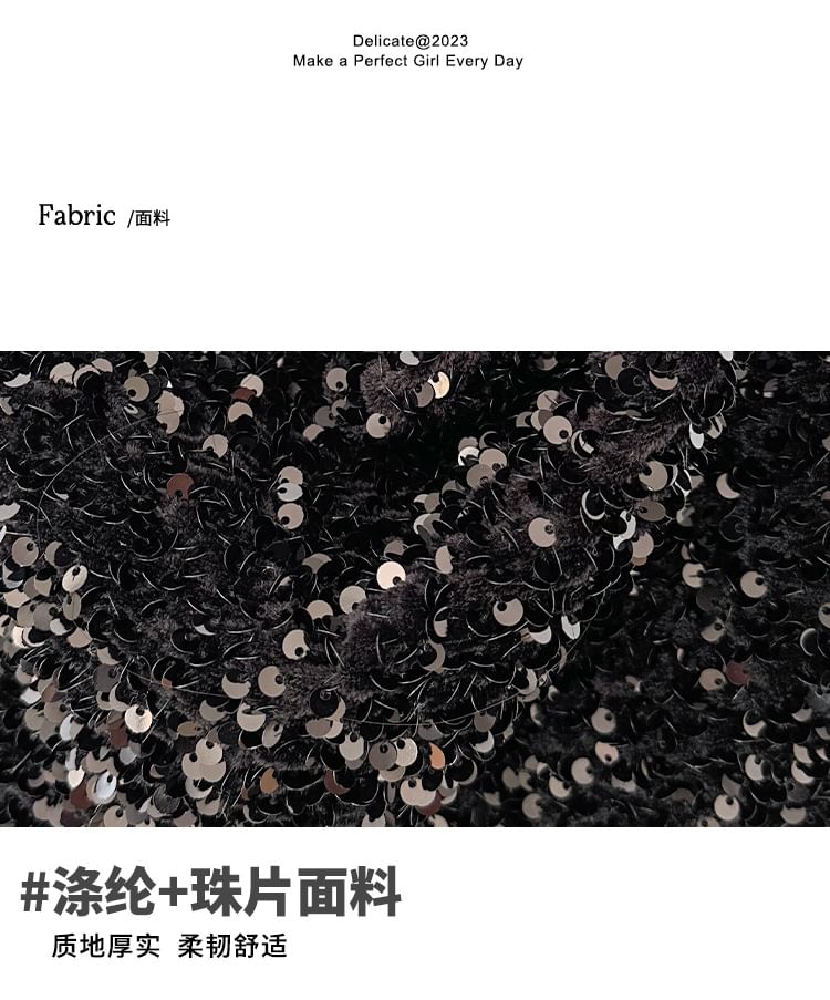 Crossbody Strap Chain Sequin Bag