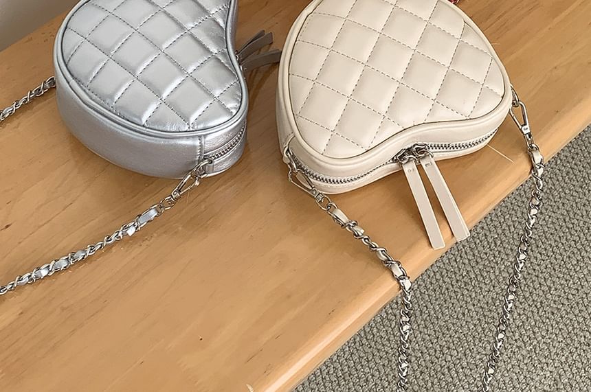 Chain Crossbody Heart Quilted Bag Strap