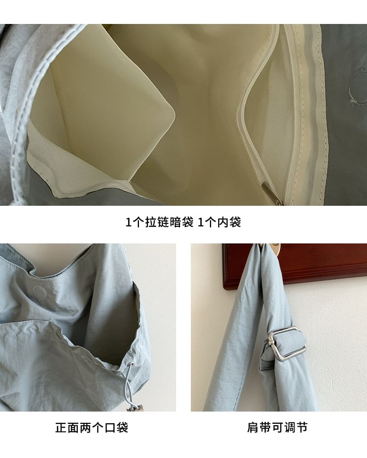 Nylon Crossbody Plain Bag Drawstring