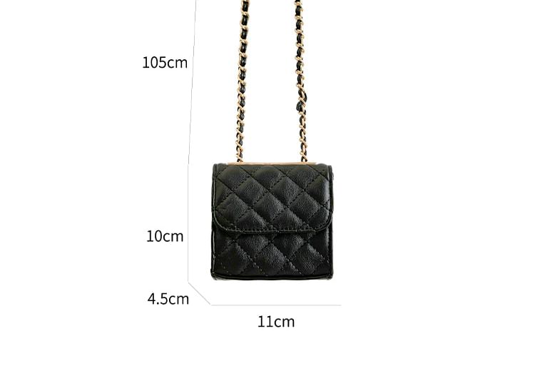 Chain Strap Quilted Flap Crossbody Bag