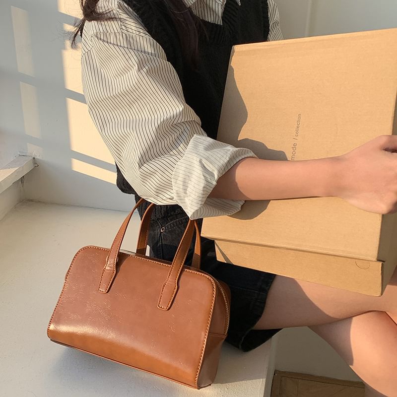 Faux Bag Leather Boston