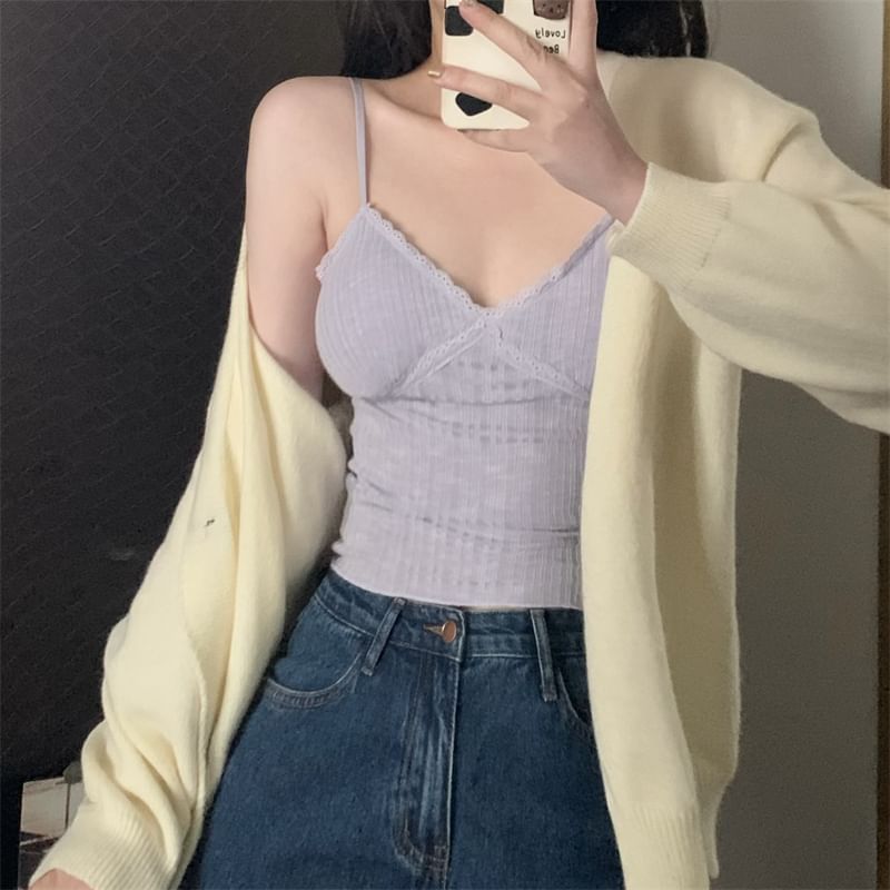 Lace-Panel V-Neck Camisole
