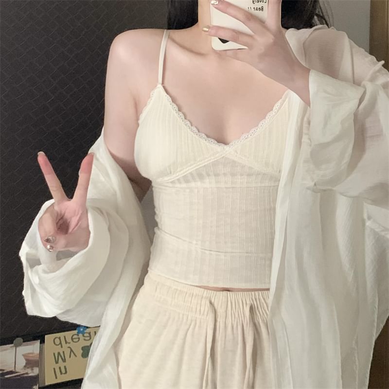 Lace-Panel V-Neck Camisole